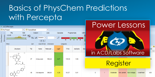 ACDLabs's tweet photo. In the next #PowerLesson, learn tips and tricks for PhysChem predictions using ACD/Labs’ Percepta ➡️ https://t.co/OLZo9H90iP https://t.co/nIXGEU1oAF