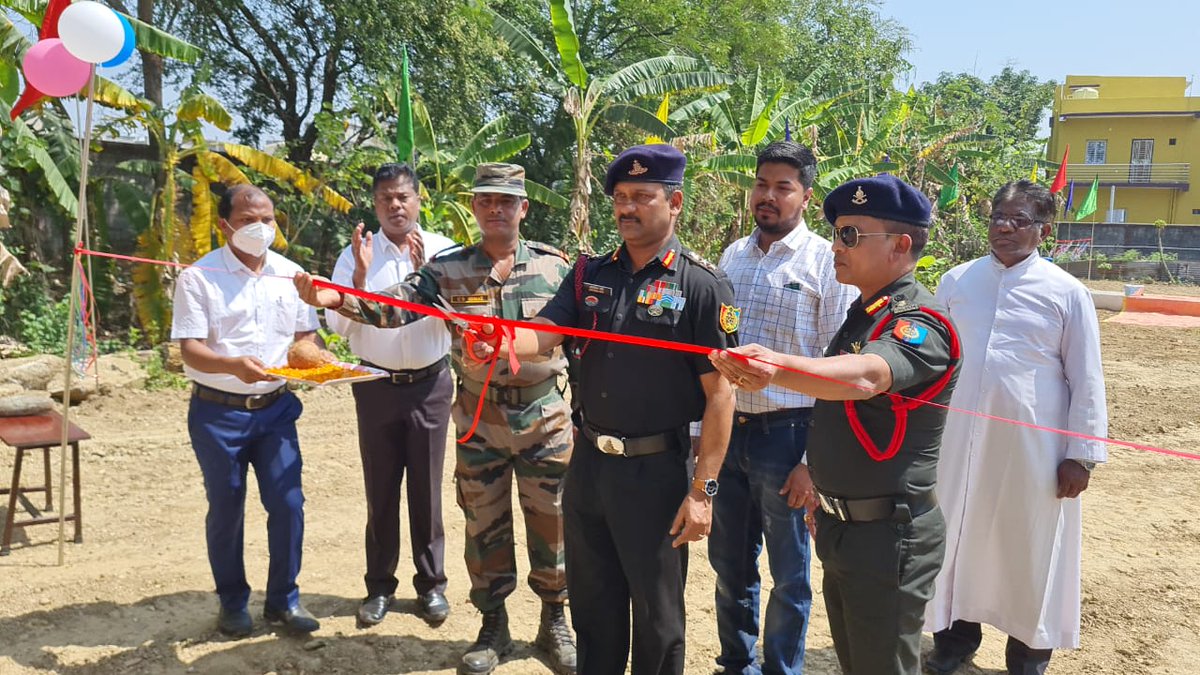 The Ribbon cutting ceremony. Firing Range. St John's school