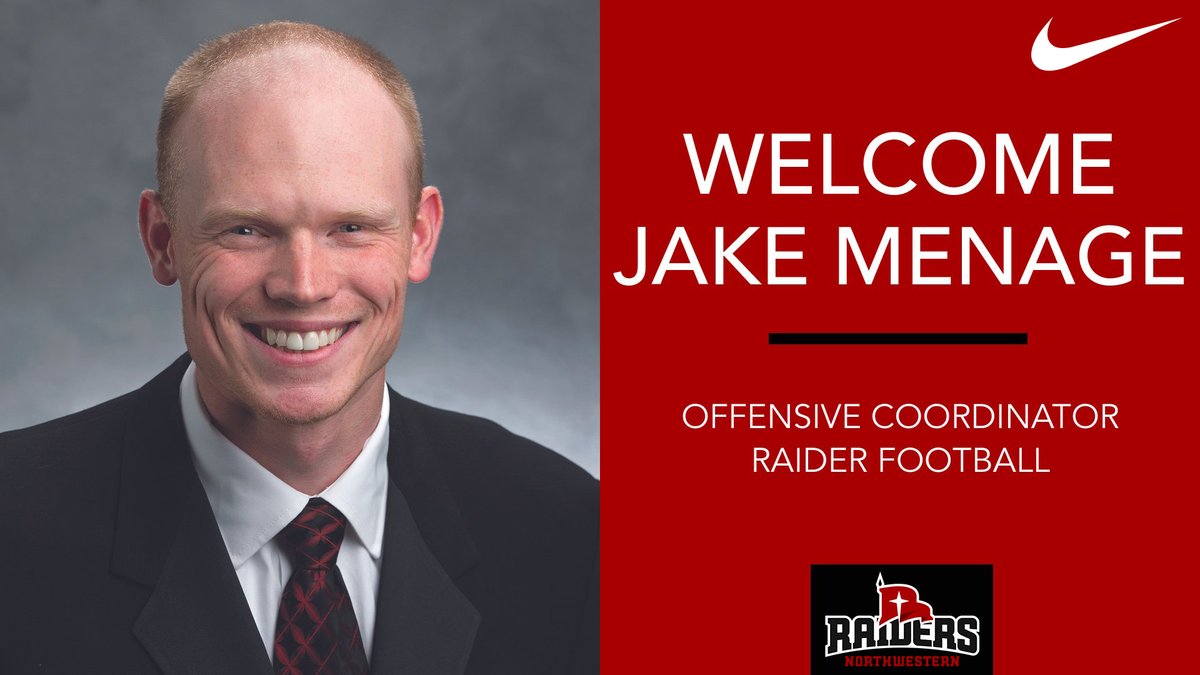 nwcraiders's tweet photo. Football Welcomes Menage as Offensive Coordinator.

📰: https://t.co/NMvVHCGqUi

#RaidersStandOut | @nwc_fb https://t.co/pkGumrY4Uz