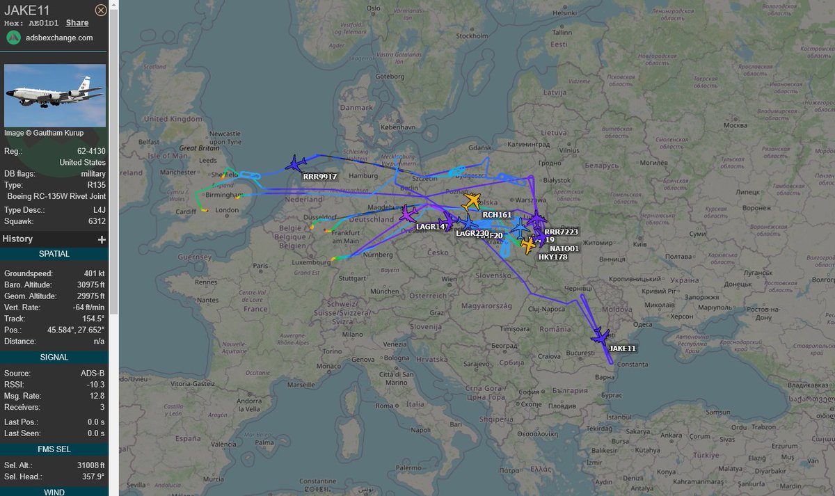 5472_nde's tweet photo. Some of the #NATO #RAF #USAF #NetherlandsAF air assets involved in support / logistics #UkraineWar 1422z https://t.co/ipICrKBAni