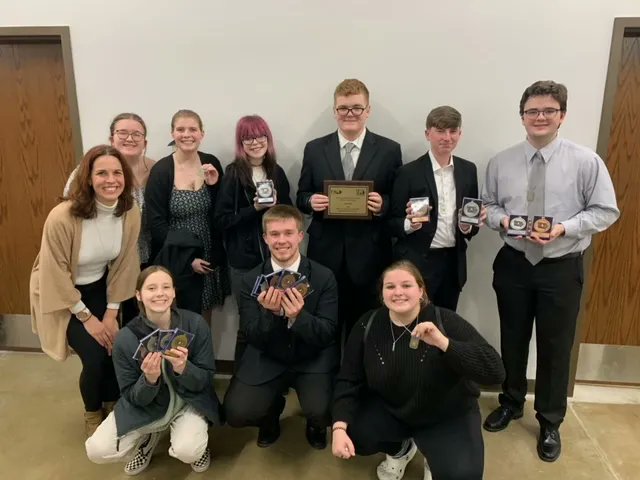 Please join us in congratulating the first Academic Decathlon team since 1997! They finished in 6th place overall at State Ac Dec on Saturday - and also won the SuperQuiz for small school.#WeAreSaydel