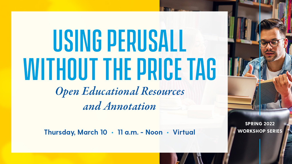 #UDel faculty, are you interested in finding ways to engage your students with assigned readings? Learn how one tool can help during the workshop Using Perusall without the Price Tag: Open Educational Resources and Annotation on March 10. Register here: bit.ly/3IDLWGB