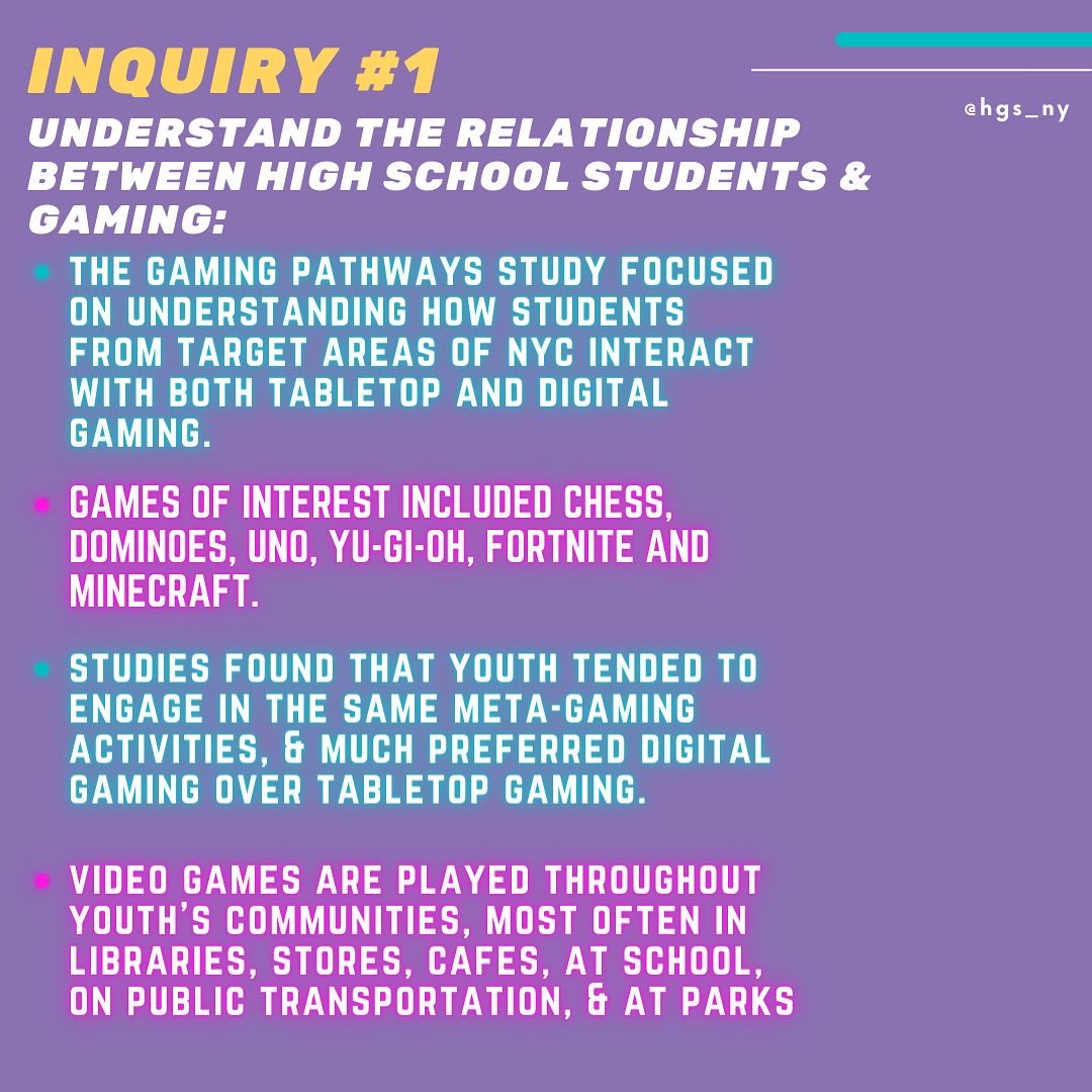 HGS_NY's tweet photo. We aim to harness the youth’s interest in gaming to inspire them to pursue careers in STEM. Keep checking back to our page to discover more about our Gaming Pathways Study. 👾🎮 https://t.co/SttDpAi3h3