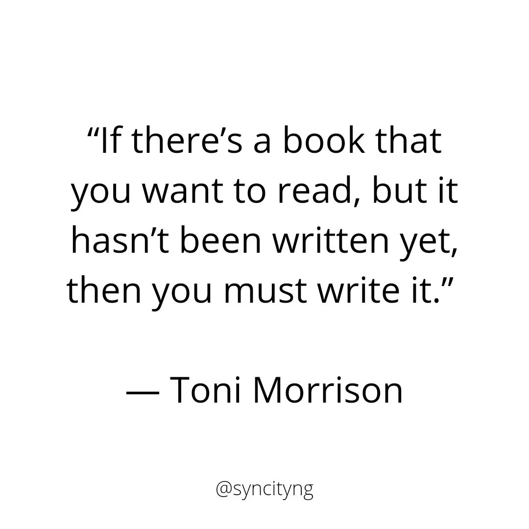 Be the change you want to see!😁😎

Is this something that has crossed your mind?😁

Follow @syncityng for the best of African literature, writing tips, author spotlight and book recommendations.

#Mondaymotivation
#writingcommunity 
#SyncityNG