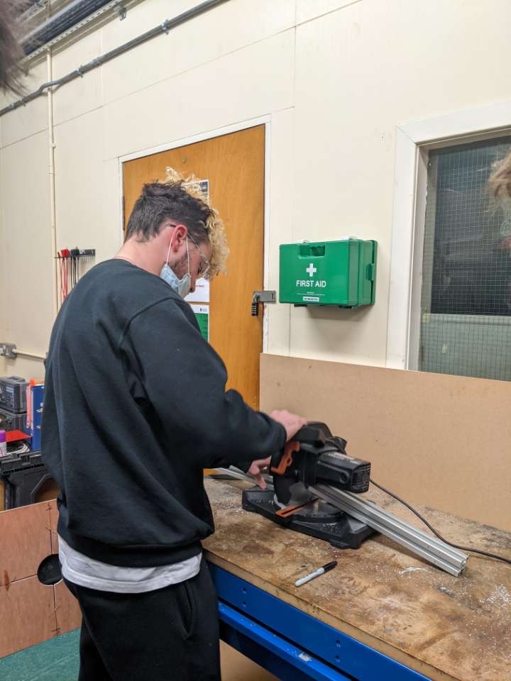 GU_Rocketry's tweet photo. Our Ground Infrastructure team were back in the lab constructing and assembling the display stand so we could finally lay Saltire-1 to rest 🪦👼❤️ 
Swipe to see the team in action! 
#ThinkBigGoBeyond https://t.co/g88spdULH6