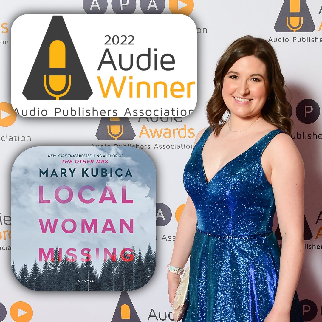 I still can hardly believe it: Local Woman Missing is a #Audies2022 winner! A million thank yous to <a href="/MaryKubica/">Mary Kubica</a> for writing an amazing book, to <a href="/HarperAudio/">HarperAudio</a> for choosing me to voice Meredith, &amp; to <a href="/jessevnyc/">Jesse Vilinsky</a>, <a href="/brit_pressley/">Brittany Pressley</a>, &amp; @garytiedemann for being amazing co-narrators. 🥰🥳