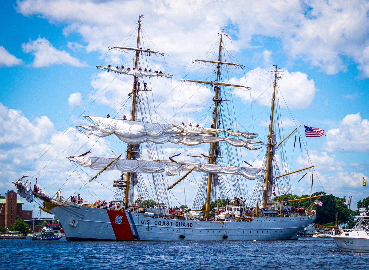 Festevents's tweet photo. The 295-foot USCGC EAGLE, the flagship of the U.S. Coast Guard, has announced its grand return to the Downtown Norfolk Waterfront from Friday, March 18 to Monday, March 21! Visit https://t.co/GLtVhFqVKH for more details, including public tour hours. #Festevents https://t.co/sbg6SAnEzt