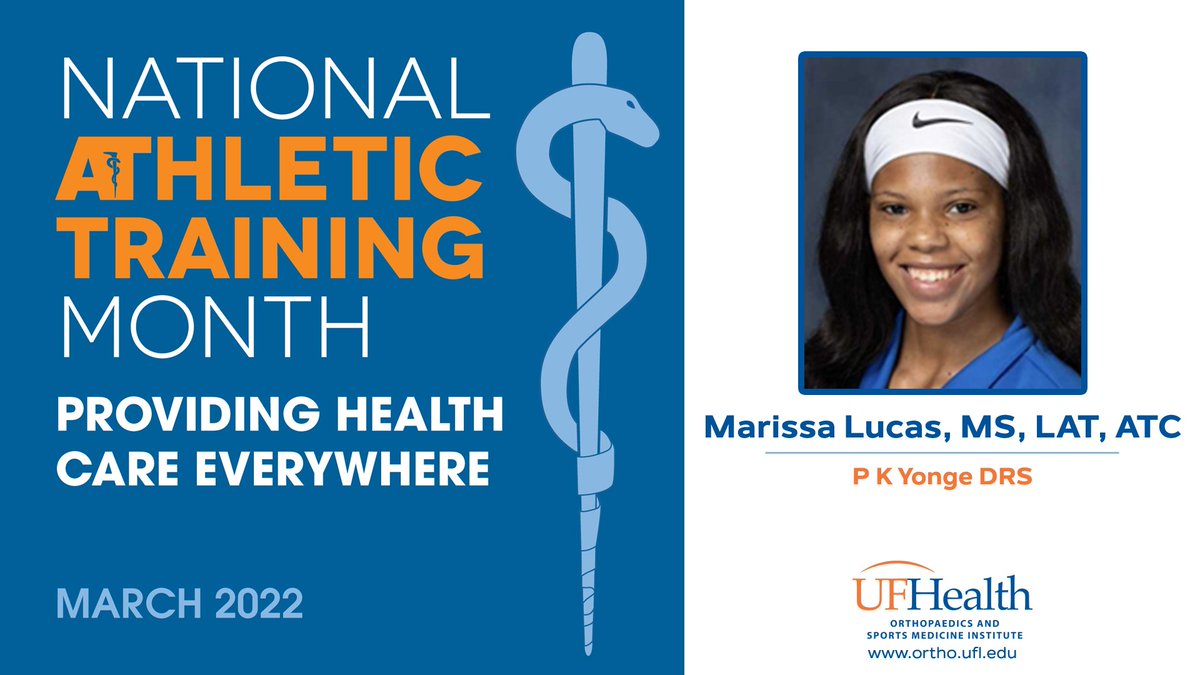 UFortho's tweet photo. #UFOrtho recognizes Athletic Trainer:
Marissa Lucas, MS, LAT, ATC

Where do you work?
P.K. Yonge DRS

How many years have you practiced as an Athletic Trainer?
2 years https://t.co/a9Znc6sEb7