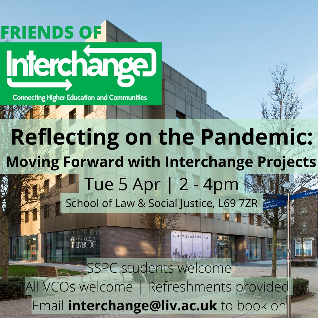 🗓️ NEW Friends of Interchange Event
'Reflecting on the Pandemic: Moving Forward with Interchange Projects'
Tue 5 Apr | 2pm