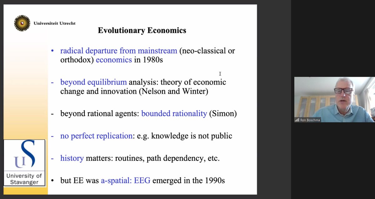 UrbanModSeminar's tweet image. Session 6: &quot;Evolutionary Economic Geography and relatedness&quot; is live now! Thank you Ron Boschma!
#evolutionaryeconomics #geography #urbanmodels #relatedness