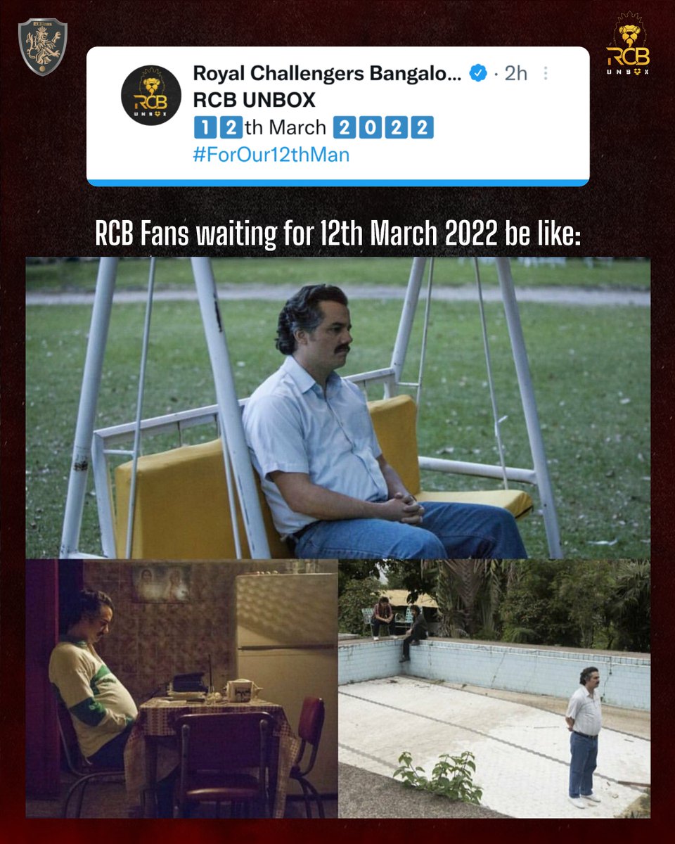 RcbianOfficial's tweet photo. All of us now 😅
5️⃣ Days to go! Can't wait now, @RCBTweets  ❤️

Drop your guess in the comment section, what's cooking?

#RCB #IPL #IPL2022 #ViratKohli #UnboxTheBold #PlayBold https://t.co/iqgpCuka0I