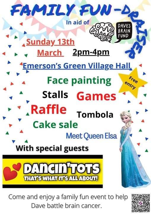 Only one week until our FAMILY FUN-draiser event, in aid of #davesbrainfund 🤩 

Put it in your calendar, come along and have some fun while raising money to Help Dave Battle Brain Cancer 🙌 Bring cash as not all stalls will be able to take card.