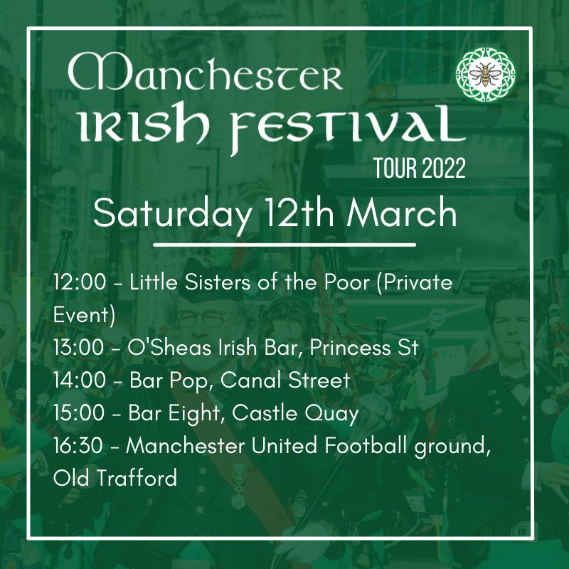 mcr_irish_fest's tweet photo. ☘️Join us on Saturday 12th March 2022, to kick off our tour of Manchester.☘️#McrIrishFest https://t.co/eMlOl71IWU