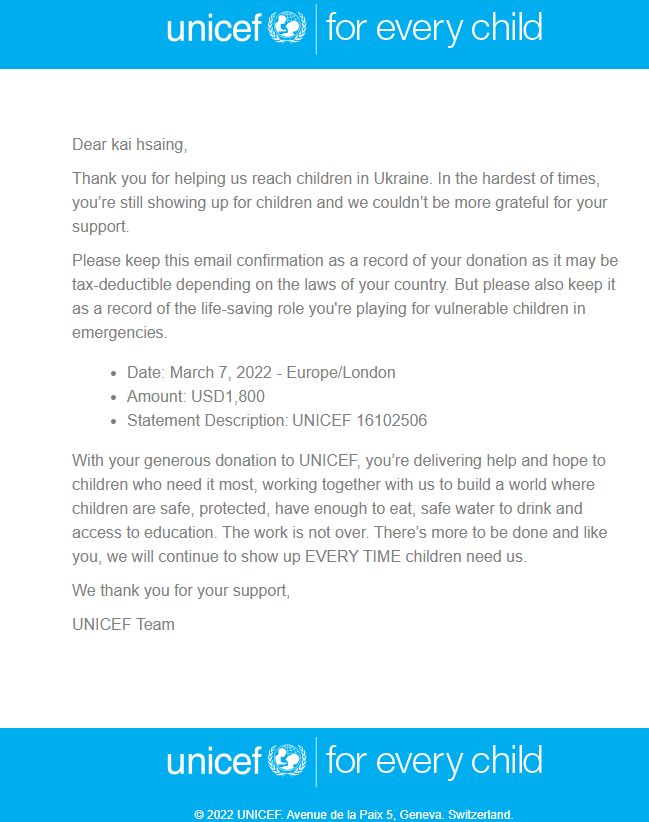 WohpeDAO's tweet photo. We have completed our first donation to children injured by war with unicef, we expect peace @UNICEF @cz_binance @elonmusk #WOHPEDAO #PEACE https://t.co/AWhIpv5pcv