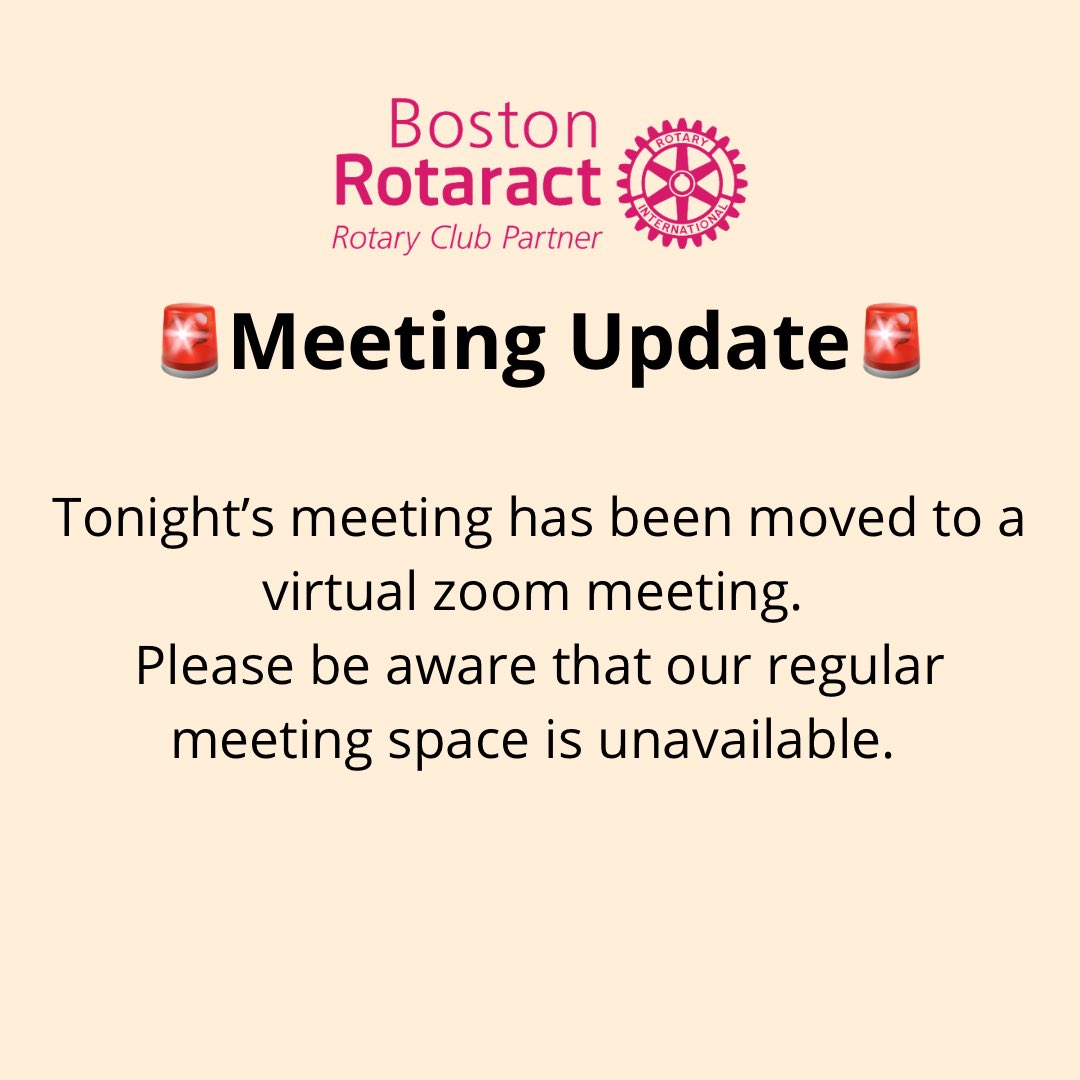 BostonRotaract's tweet photo. DM us for the zoom link! https://t.co/niPMCJOENV