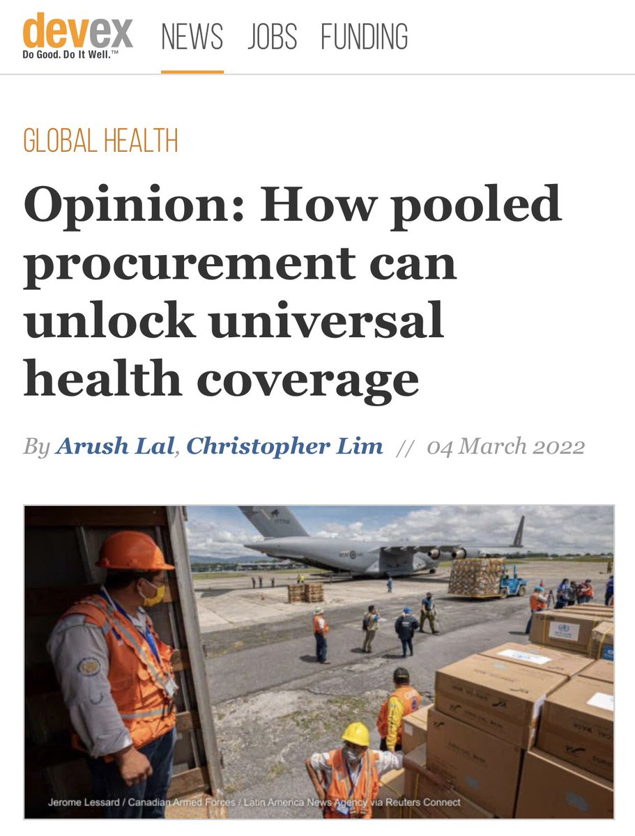 Arush_Lal's tweet photo. "A well-functioning health system hinges on the ability to deliver essential medicines to maintain routine services and respond to emergencies"
My latest in @Devex on how pooled procurement mechanisms can jointly strengthen UHC and health security.
https://t.co/AepKQow2xv
🧵⬇️ https://t.co/ybiImH8ZDC