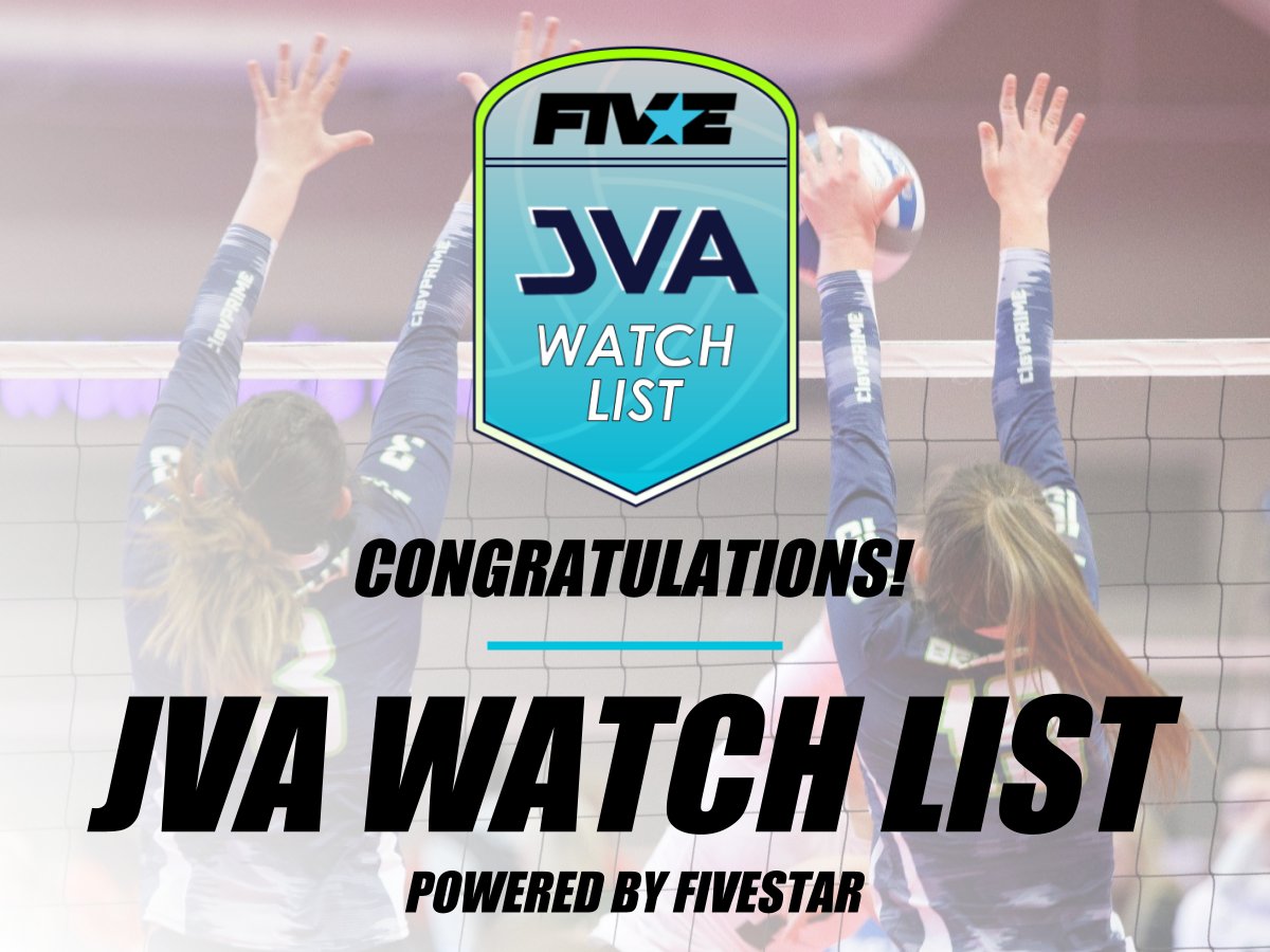 BREAKING: The JVA proudly announces the 2022 JVA Watch List powered by Fivestar featuring nearly 2,800 girls indoor junior volleyball athletes from just under 200 JVA member clubs. 
View full release: jvavolleyball.org/2022-jva-watch…
#fivestarrated #beJVAunited #watchlist