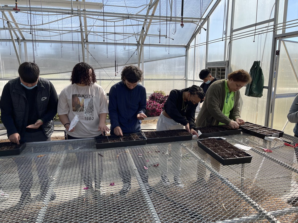 PSRCcte's tweet photo. St. Pauls High School Horticulture students preparing for the annual plant sale, with their student teacher Mr. Harlee from NC State University. https://t.co/LHqCwBW5ir