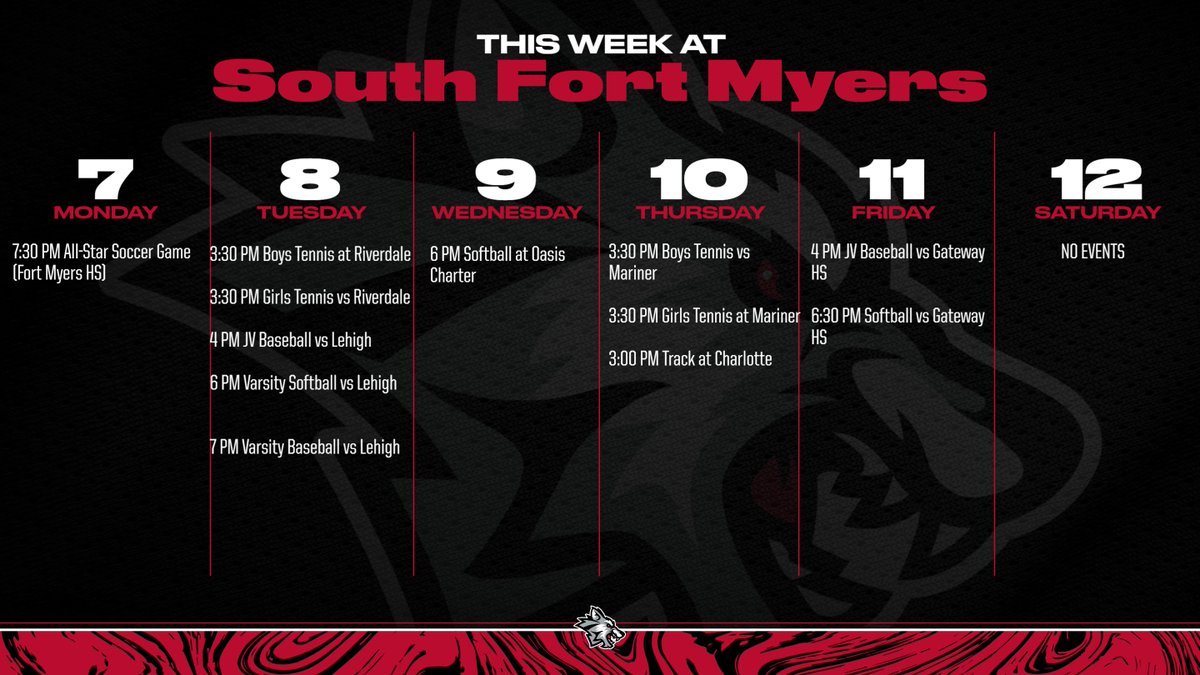 Wolfpack Athletics (@sfmhswolfpack) on Twitter photo Come cheer on #TEAMSOUTH 
<a href="/SouthFMHS/">PowerfulSouthFamily</a> <a href="/SFMBaseball/">South Fort Myers Baseball</a> <a href="/SfmhsS/">SFMHS Softball π₯</a> <a href="/SFM_Track_Field/">SFMHS Track & Field</a> <a href="/WakeUp_Wolfpack/">Wake Up Wolfpack</a> Come cheer on #TEAMSOUTH 
<a href="/SouthFMHS/">PowerfulSouthFamily</a> <a href="/SFMBaseball/">South Fort Myers Baseball</a> <a href="/SfmhsS/">SFMHS Softball π₯</a> <a href="/SFM_Track_Field/">SFMHS Track & Field</a> <a href="/WakeUp_Wolfpack/">Wake Up Wolfpack</a>