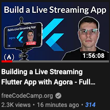 One of the toughest and longest projects I have worked on is now live. 

A full course on how to build a Live Streaming App. 

Check it out: youtube.com/watch?v=hN4Q04…