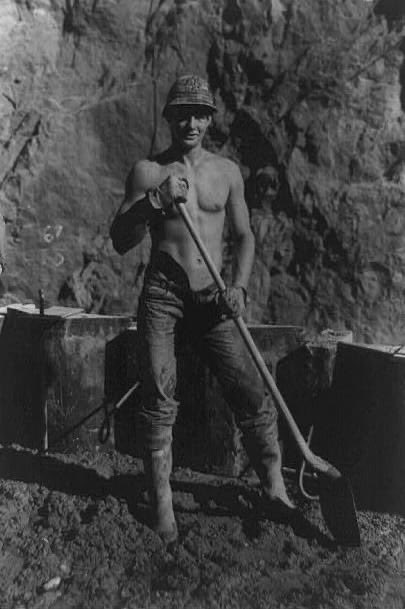 LWarlee's tweet photo. @NoSwayze @FitFounder Actually the outlier is modern fluffy bodies. Look through any old photographs almost no one is overweight. This is a Hoover dam worker 1930’s. https://t.co/TItDvuqQFR