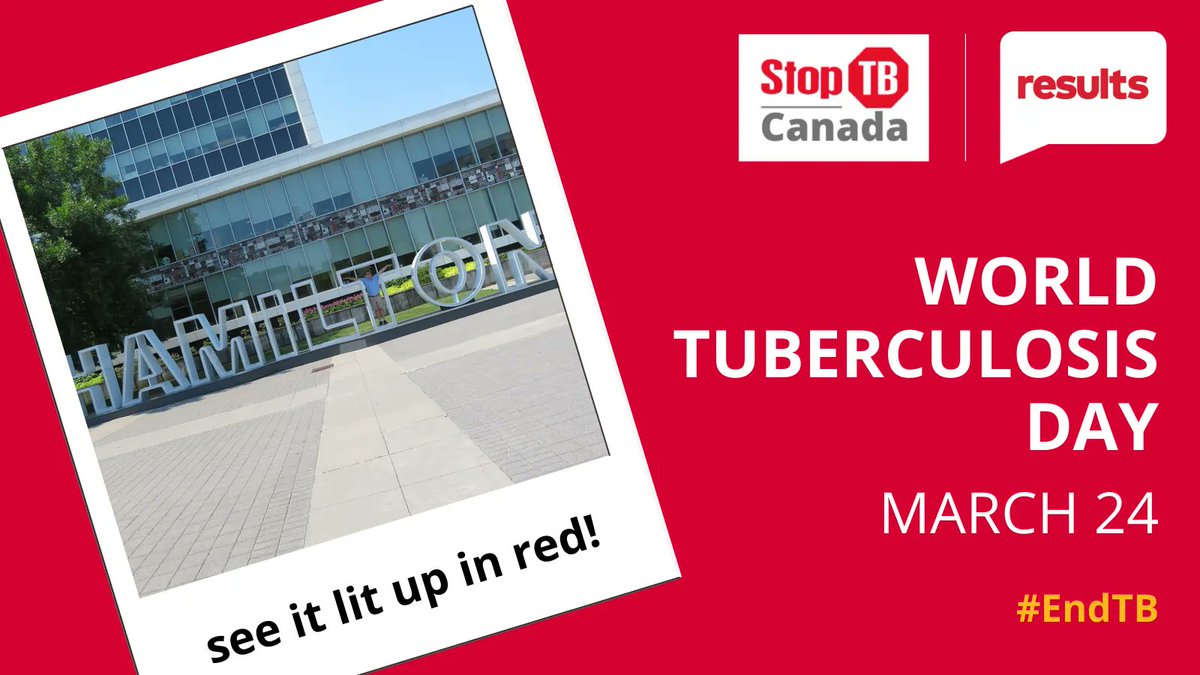 ResultsCda's tweet photo. The @cityofhamilton sign will be lit up for #WorldTBDay in solidarity with those affected by TB. #COVID19 disruptions to TB care resulted in the first year-on-year increase in global TB deaths since 2005. #EndTB #InvestToEndTB @StopTBCanada @StopTB @MatthewGreenNDP #HamOntSign https://t.co/PYnMW8NJwB