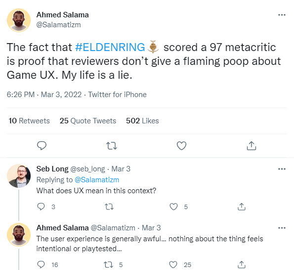 _Tom_Henderson_'s tweet photo. It's probably not a good idea to publicly slam #ELDENRING when you were a UI lead on #Battlefield 2042 of all games. https://t.co/EWEYn6vxeC