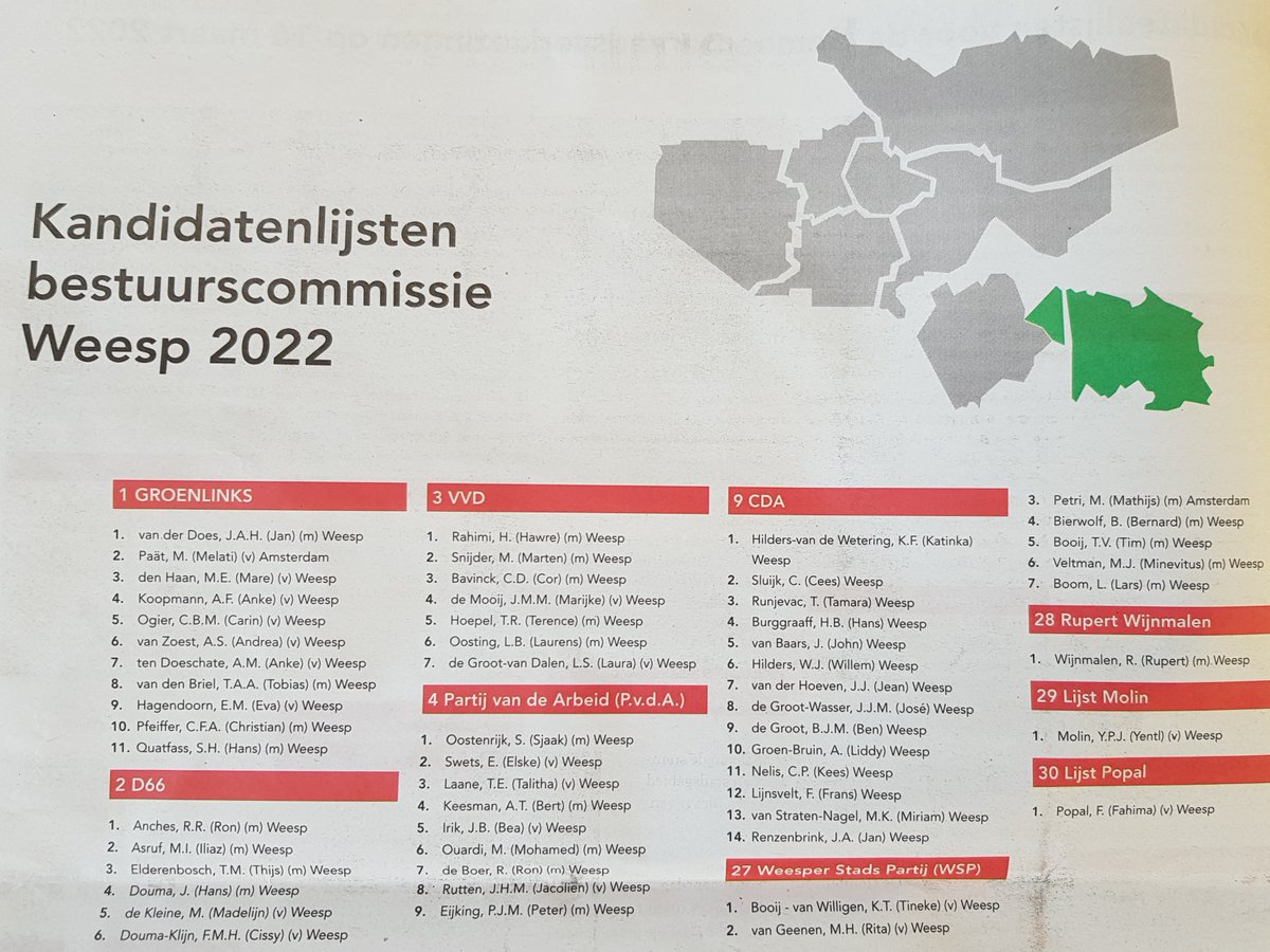 albertkeesman's tweet photo. De #verkiezingskrant is binnen! Op de foto de kandidaten voor de #Bestuurscommissie #Weesp #Driemond. Met een ijzersterk trio voor de #PvdA: lijsttrekker Sjaak Oostenrijk, op twee @elskeswets en op drie @TalithaLaane. #GR2022 #StemSociaalStemPvdA https://t.co/NACo3kiz4Q