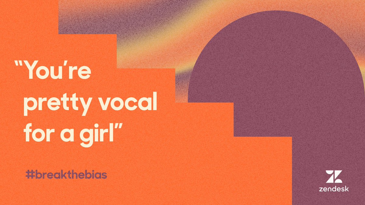 Zendesk's tweet photo. Bias makes it difficult for women to move ahead. 🛑 🏃‍♀️ 

As part of International Women's Day tomorrow, try out one of these Zoom backgrounds to help start conversations that #BreakTheBias. #IWD2022 https://t.co/TjRNeaXbdA
