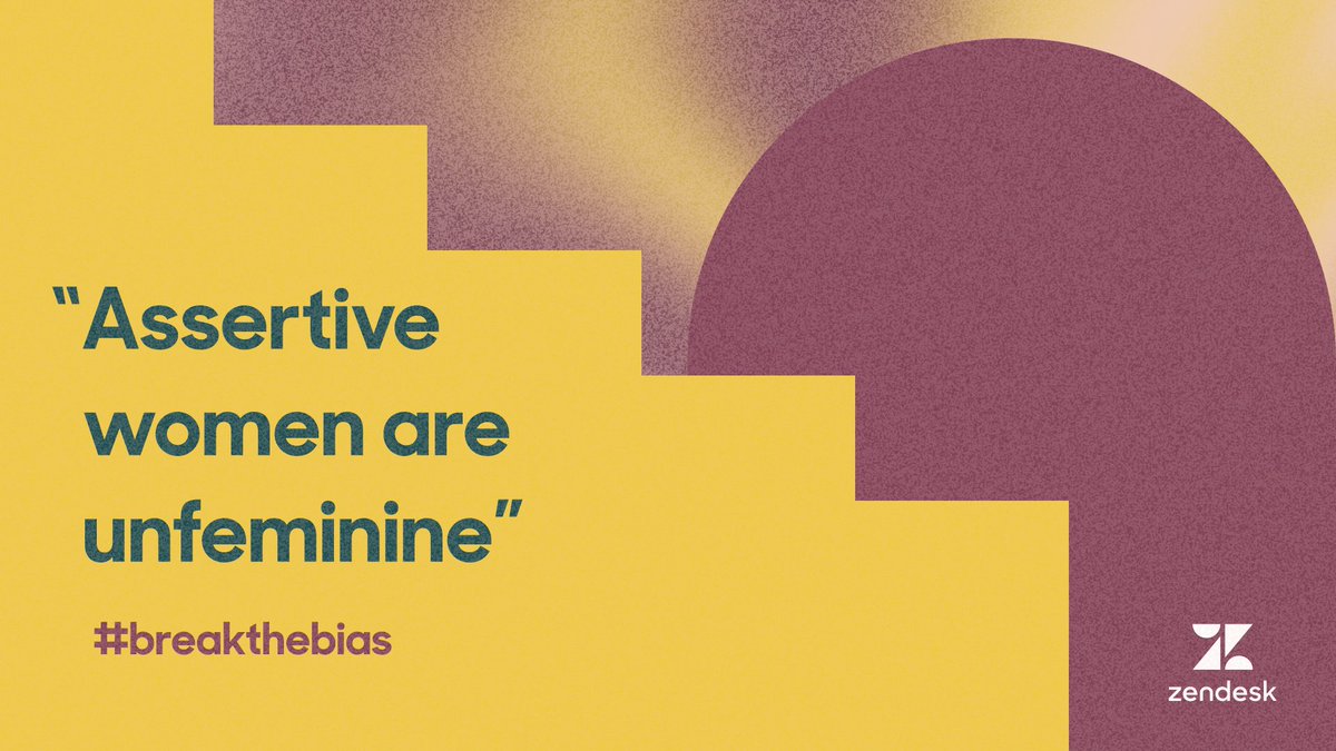 Zendesk's tweet photo. Bias makes it difficult for women to move ahead. 🛑 🏃‍♀️ 

As part of International Women's Day tomorrow, try out one of these Zoom backgrounds to help start conversations that #BreakTheBias. #IWD2022 https://t.co/TjRNeaXbdA