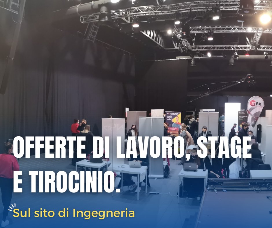 #lavoro #stage e #tirocinio abbiamo aggiornato il sito di Ingegneria, dedicando un'intera sezione alle offerte che le aziende ci inviano.
Tutte le info:
ingegneria.uniroma3.it/terza-missione…

#romatre #ingegneriaroma3 #ingegneriaroma3