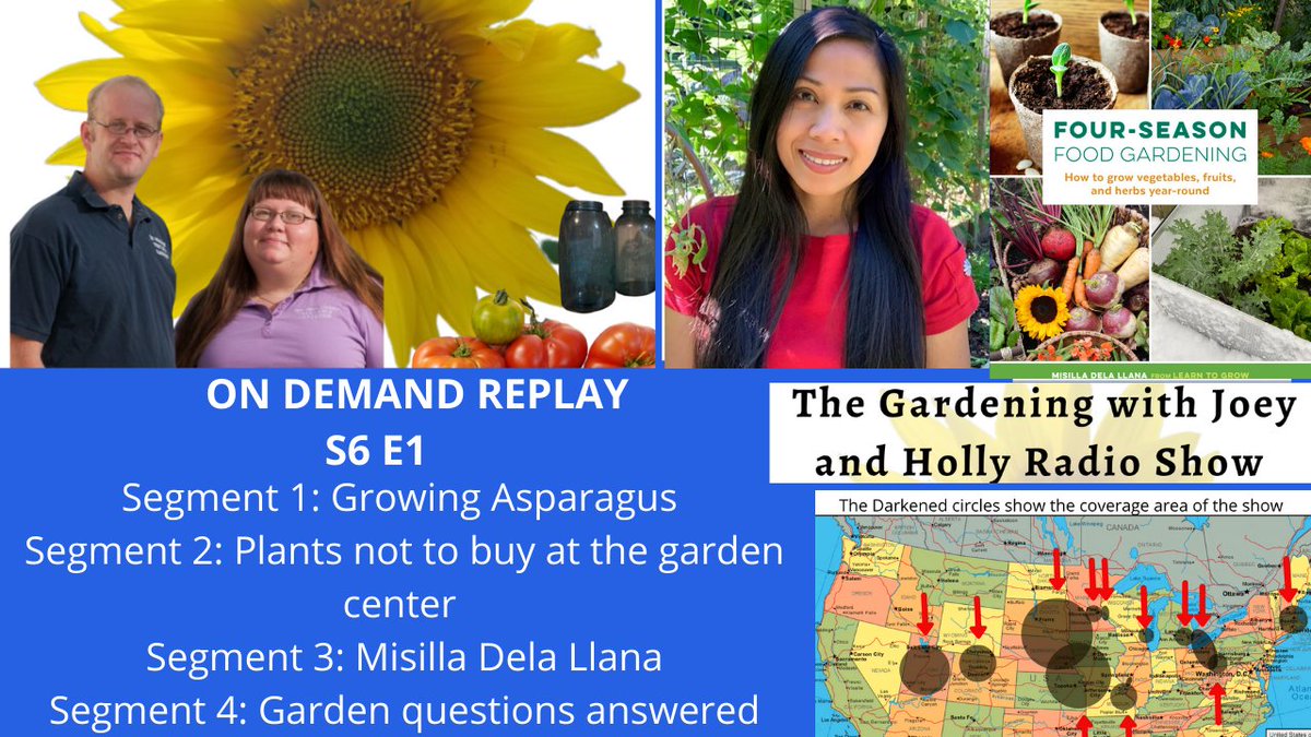 Season 6 of The Gardening with Joey and Holly Radio Show is here. 
Segement 1: Growing Asparagus 
Segement 2: Plants never to buy at the garden center 
Segement 3: Guest Misilla Dela Llana from @learntogrow2
Segement 4 Garden questions answered podomatic.com/podcasts/thewi…