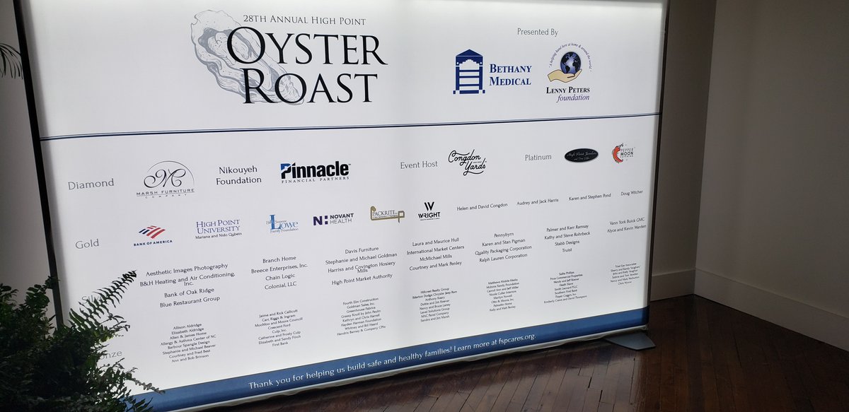 LPF_global's tweet photo. A great time was had by all Friday night at the 28th Annual High Point Oyster Roast supporting Family Services of the Piedmont, sponsored by the Lenny Peters Foundation and Bethany Medical. If you weren't there, you'll just have to catch up next year! https://t.co/bPn0aS2ofr