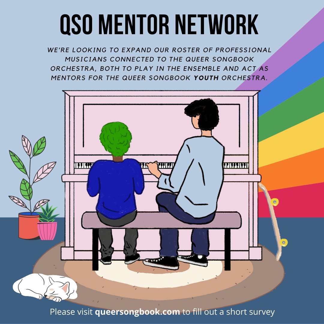 The QSO is expanding and we are looking for more professional musicians to join us as performers and mentors as future opportunities arise. Please fill out the short survey, link in bio and at queersongbook.com, and we'll keep in touch. Please share with your networks!