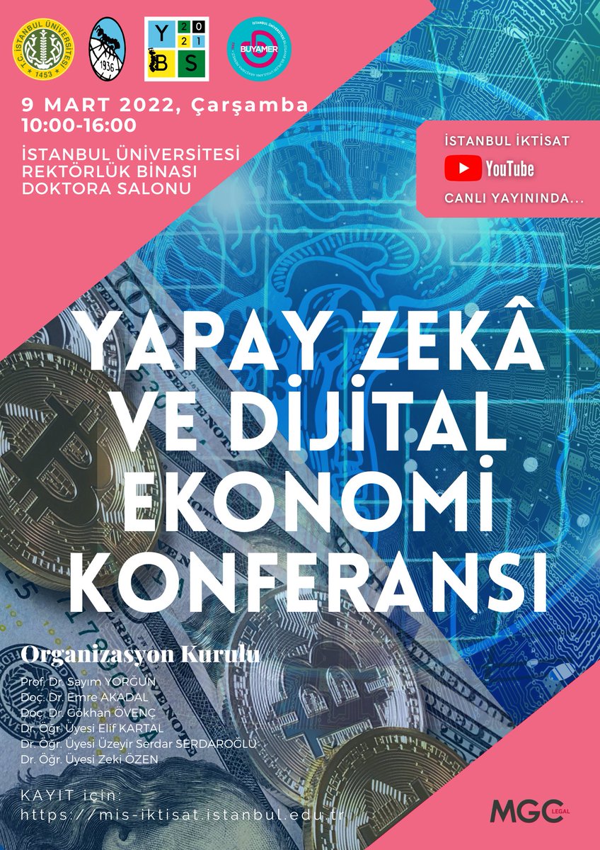 iuiktisatedu's tweet photo. Cumhurbaşkanlığı Dijital Dönüşüm Ofisi (@dijital) Başkanı Ali Taha Koç'un Onur Konuğu olarak katılacağı Yapay Zeka ve Dijital Ekonomi Konferansı 9 Martta Doktora Salonunda gerçekleştirilecektir. Konferans Youtube kanalımızdan canlı olarak yayınlanacaktır.
https://t.co/RsWfrtUfGU https://t.co/dtZAgkXp62