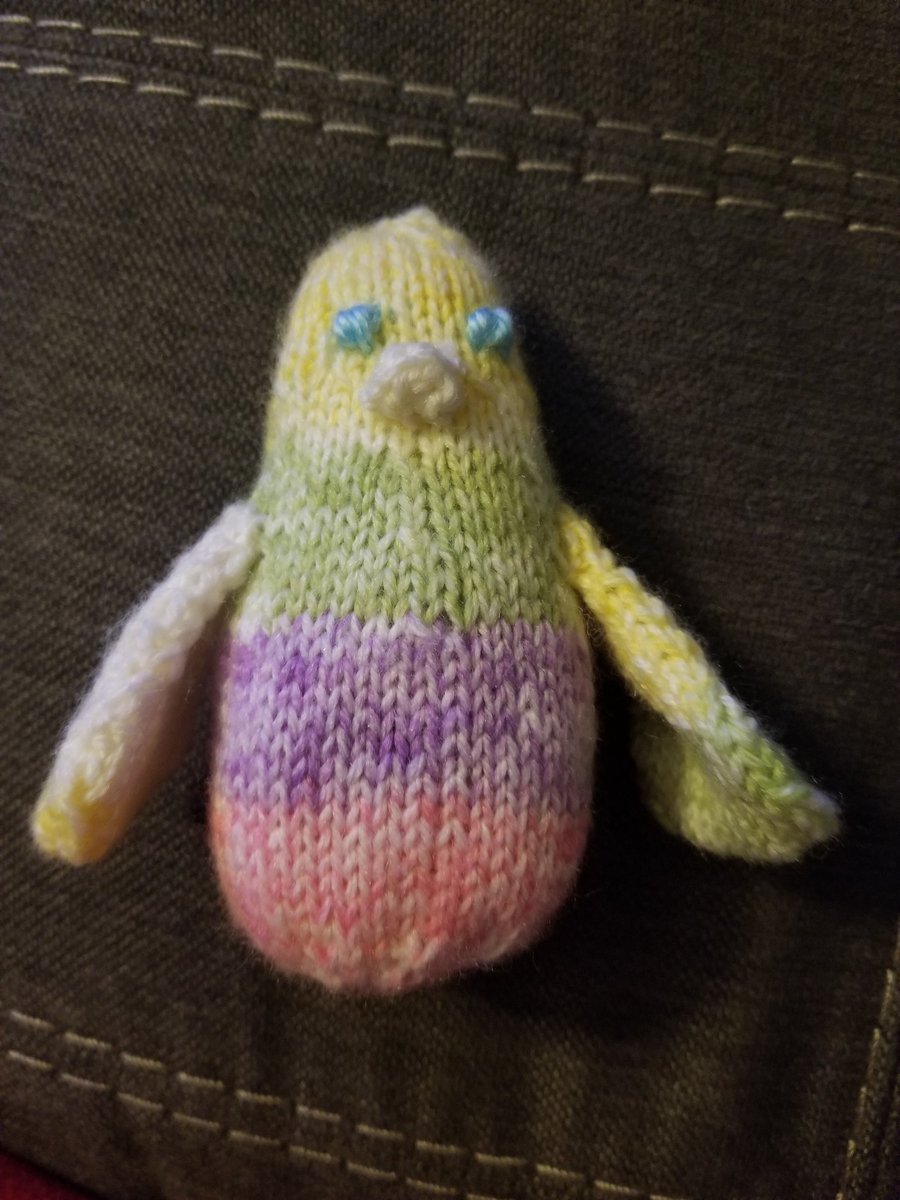 BrittNeptune's tweet photo. I made a penguin yesterday. Learned alot of new skills on this one and am proud I did it. I didn't think I was going to get it done. #momswhoknitt #springpenguin https://t.co/PJOpubHAv3