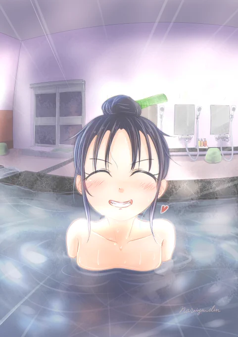 こっそり湯船風。
#涼風 #艦これ 