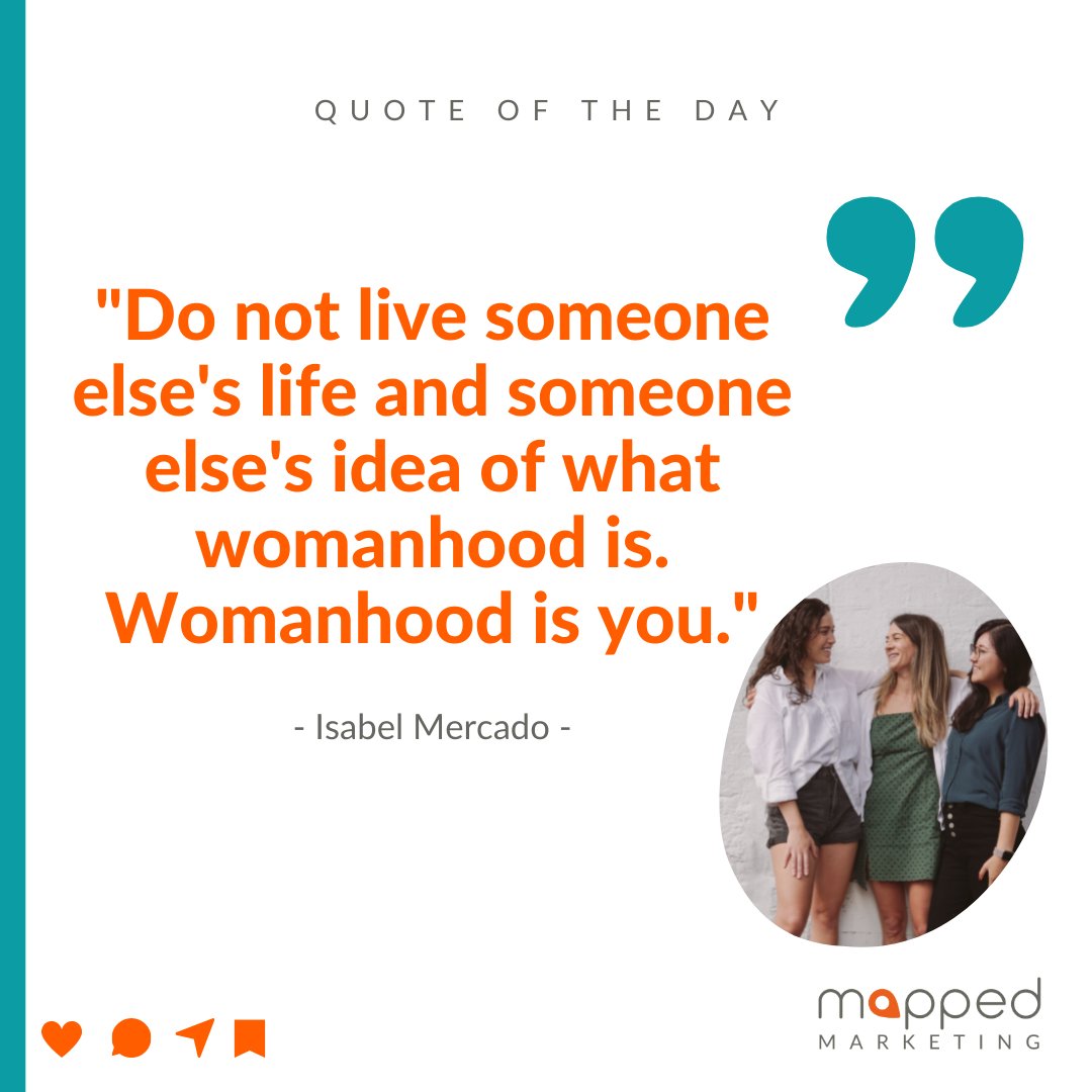 mapped_agency's tweet photo. This is our quote of the day in honour of women in business. This month, try and focus on how amazing you are as a woman and how you embody womanhood. 

#DigitalMarketingAgency #DigitalMarketingAdvice #WomenInBusiness https://t.co/FXQ3rUoSuf