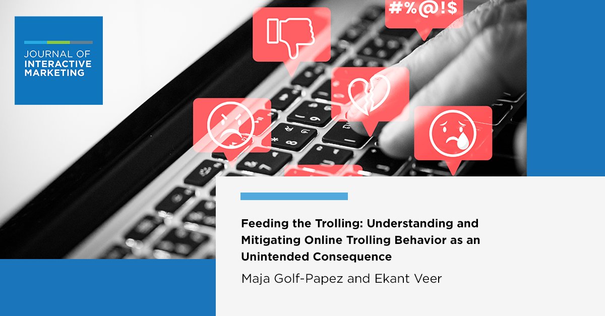 In this issue, learn how online trolling is often an unintended consequence of interactions between human and non-human entities that are joined in the performance of trolling behavior. Read <a href="/MajaGolfPapez/">Maja Golf Papez</a> and <a href="/VeerOffTrack/">Ekant Veer</a>'s article journals.sagepub.com/doi/pdf/10.117… here.