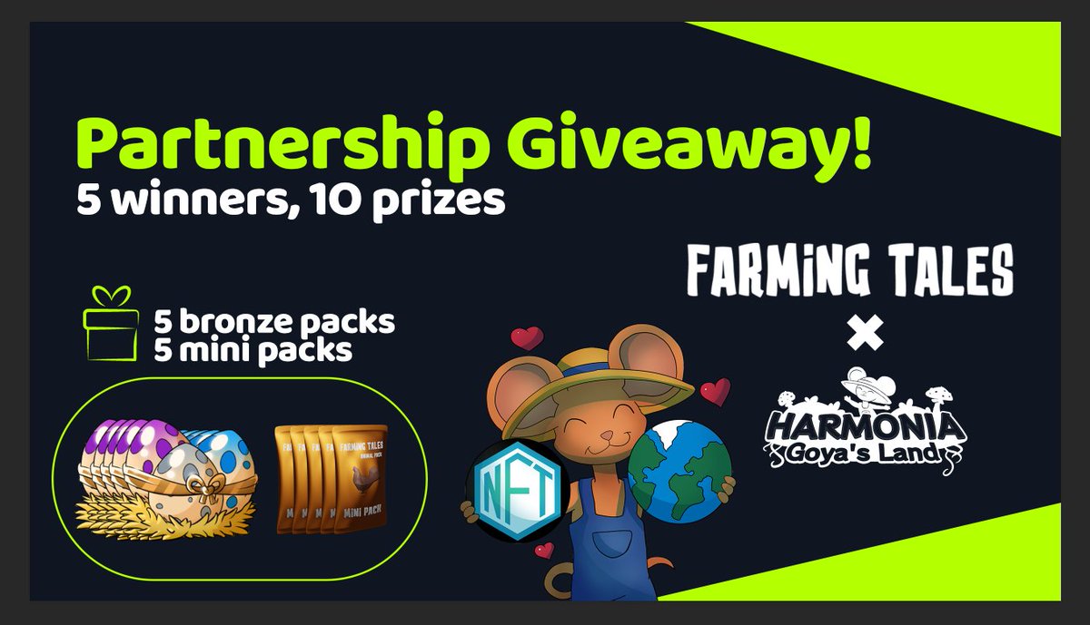 farming_tales's tweet photo. Guys we are proud to present the partnership with @Harmonia_Goya 🧑‍🌾🐝🐞🪲🦋🐛 
Don't miss this chance to get some awesome #nfts for an amazing #metaverse

https://t.co/EmTPfPAUuI 🐞🐞🐞
👆
#NFTCommunity #Giveaway #WAX #NFTdrop #NFT https://t.co/K5oCTldyLp