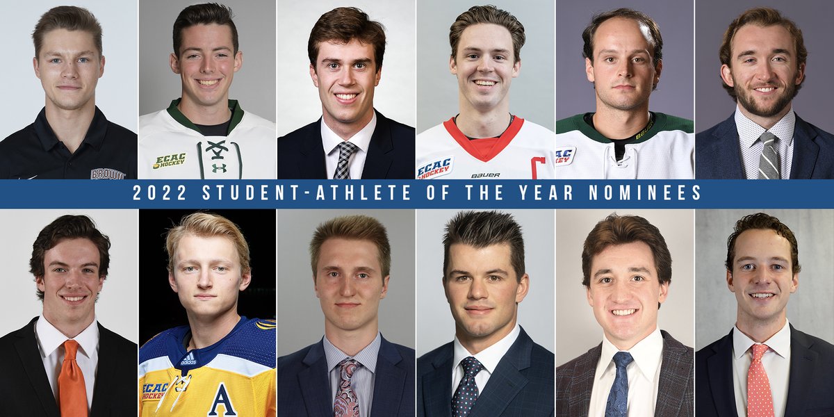 ecachockey's tweet photo. ELITE STUDENT-ATHLETES.

These 1️⃣2️⃣ individuals exemplify excellence within their teams, in the classroom, and in the community. Congratulations to the 2022 #ECACHockey Student-Athlete of the Year nominees!

🔗 https://t.co/BFCtpWTHfh https://t.co/yAORP7s16G