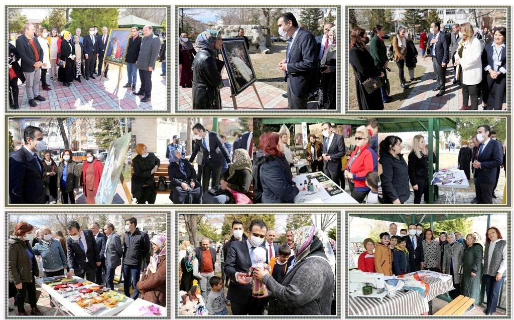 kalayci_savas's tweet photo. Hanımefendilerimizin İçimizdeki Renkleri Doğaya Nakşedelim Sergisi’nde elişi göz nuru eserlerini inceledik, sohbet ettik. 
8 Mart Kadınlar Günlerini kutladık.
    Elleri dert görmesin. 
    Var olsunlar... https://t.co/s4d8rYfAEA