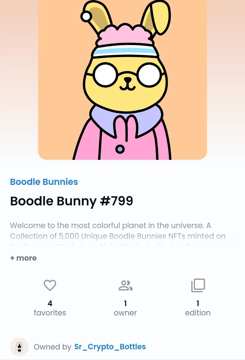 Danger_Bears's tweet photo. People, I just bought this Nft! It only cost me $2, the collection already sold more than 4 ethereum!😳🥶

It's called Boodle Bunnies!🐰

#NFT #ETH #Ethereum #NFTs https://t.co/kZ3UBWQOX0
