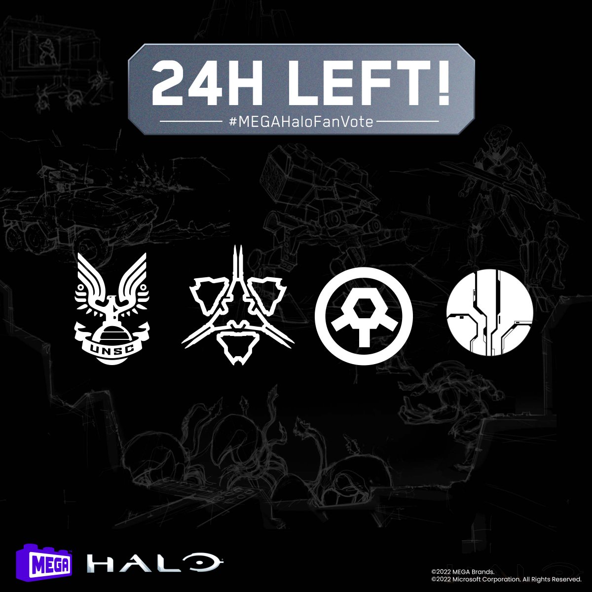 Happy birthday, Master Chief! What better way to celebrate than to take part in our #MEGAHaloFanVote? We are now in the last 24 hours. The winning building set will be announced tomorrow and featured in our Halo Fall 23 toy line. Vote now! megabrands.com/halo-vote
