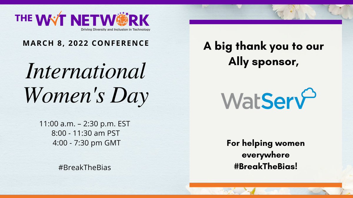 TheWITNetwork's tweet image. Who do you know from WatServ? Tag them in the comments to join us for #IWD2022. Together we can #BreakTheBias! bit.ly/3umUKwb?utm_ca…