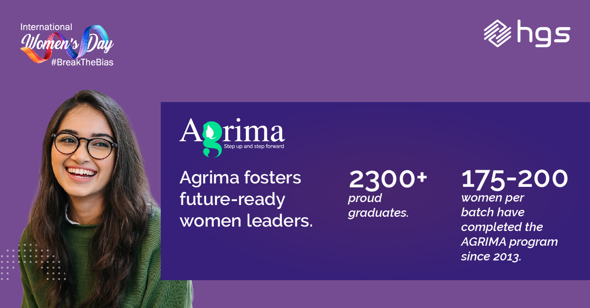 LifeAtHGS's tweet photo. Equal, progressive, and bias-free workplace culture is pivotal at HGS. Our skill-building program, Agrima fosters a pool of future-ready women leaders. We empower our people to #BreakTheBias and take charge.
Join us: https://t.co/Ejx25JHAV5
#TeamHGS #Agrima #IWD22 #HGSIndia https://t.co/FvZh4UrAW9