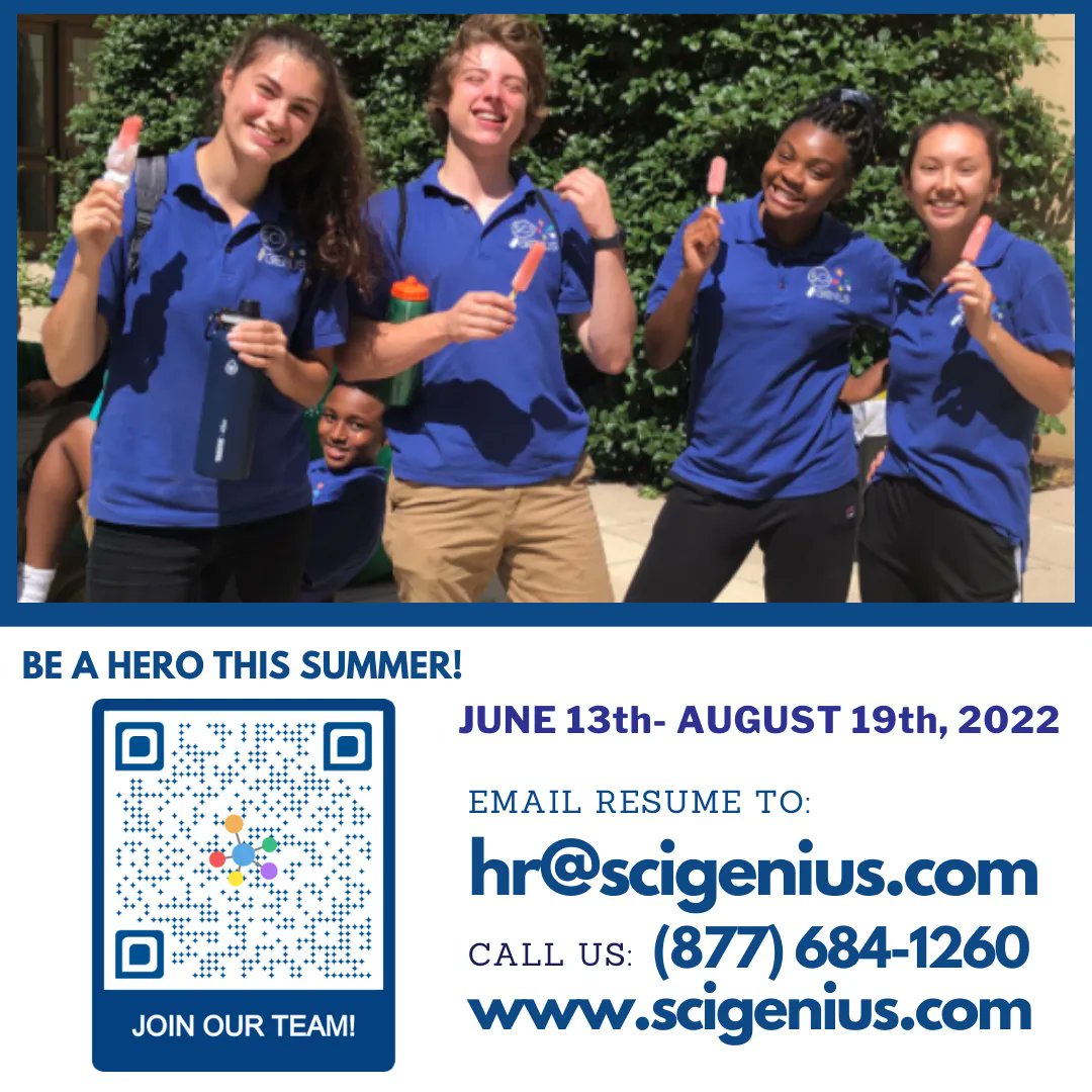 SciGenie's tweet photo. We’re not your typical company. We invent &amp; experiment on the job, we sing on the job, we give high fives freely. Join us this summer! https://t.co/c7EMGSfghi
