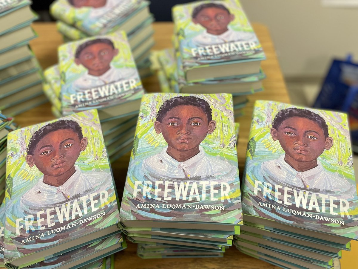 My office smells like new books! Jefferson 7th graders will be reading Freewater, by local Arlington author @AminaLuqman This new book has it all and we are beyond excited for our kids to experience this novel. @APSGifted <a href="/JeffersonIBMYP/">Jefferson IBMYP</a> <a href="/MrAndersonELA/">Mr. Anderson</a> <a href="/MrsBennettELA/">Katlyn Bennett</a>