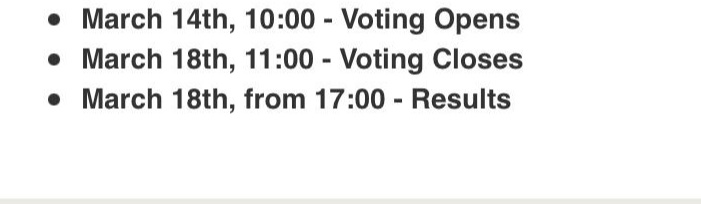 Key dates for your diary!