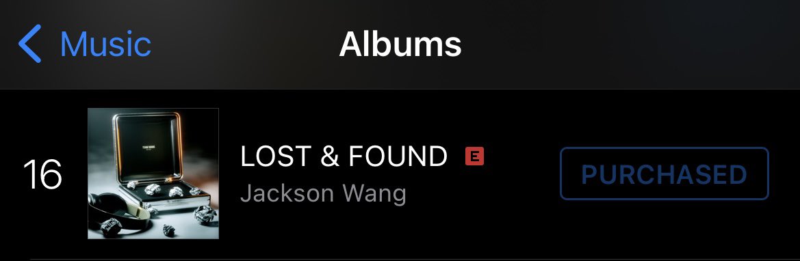 JacksonWCharts's tweet photo. 🇺🇸iTunes US—#JacksonWangLostFound
Albums: #16 

#JacksonWang #王嘉尔 #잭슨 #TEAMWANG @JacksonWang852 @teamwangofcl https://t.co/4OTn7GXgkp